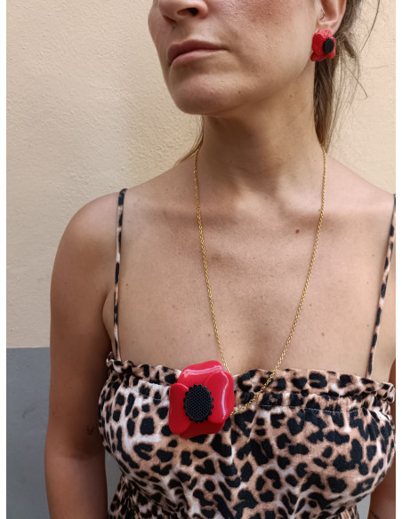 Spilla/ciondolo Papavero
