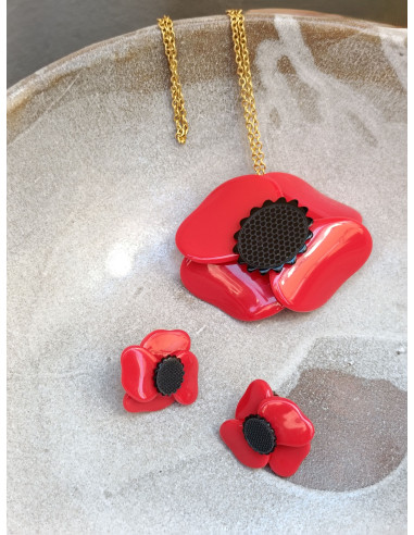 Spilla/ciondolo Papavero