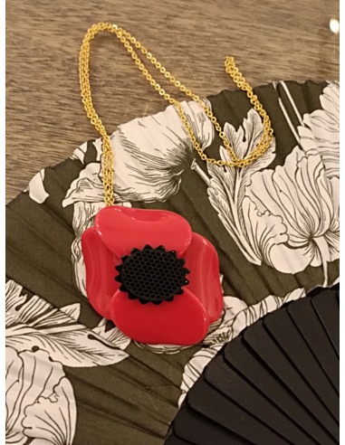 Spilla/ciondolo Papavero