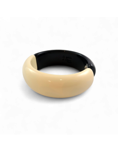 Bracciale rigido bicolore nero e avorio
